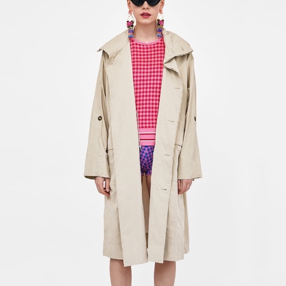 Zara sand colored parka windbreaker